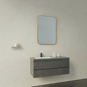 Espejo Rectangular Zia Dorado Cepillado 100x70 mm