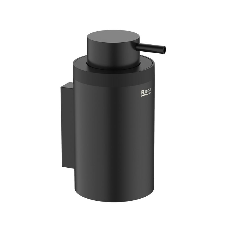 Baños-Dispensador-de-Jabon-Pared-Hotel-s-Round-Negro-Mate-145x100x74mm