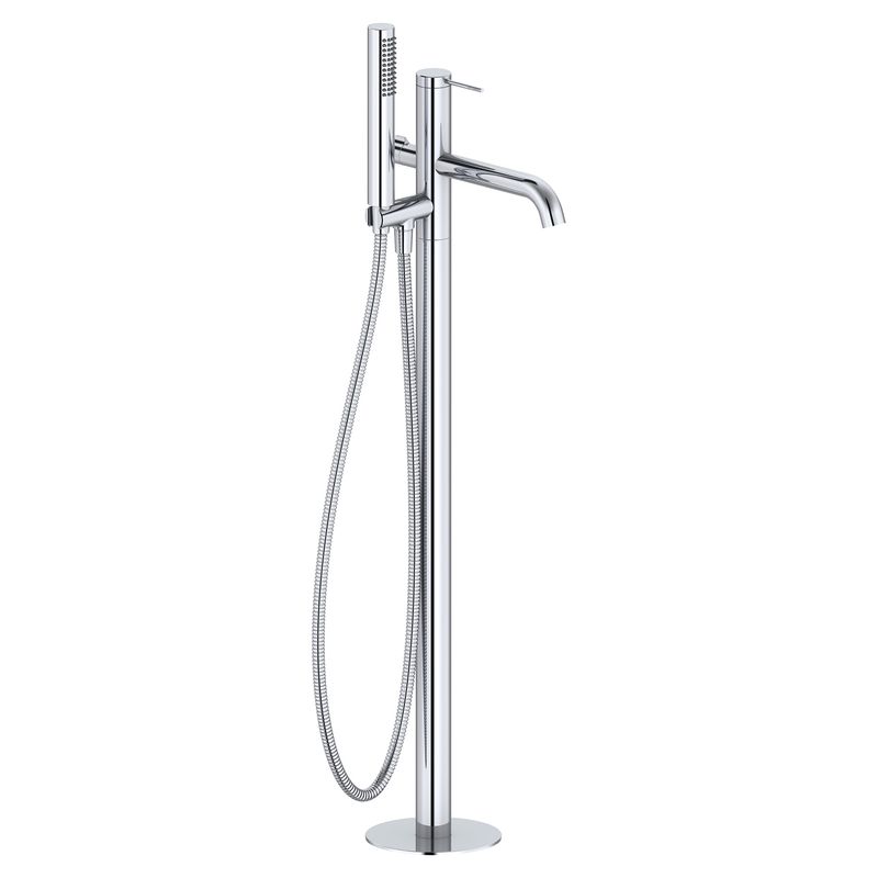 Baños-Griferia-Tina-Pie-Trend-Con-Set-Soporte-Ducha-Cromo