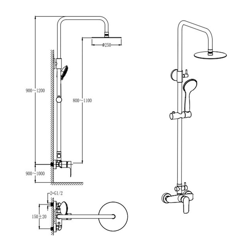 Baños-Columna-Ducha-Urban-23-Cm-Cromo