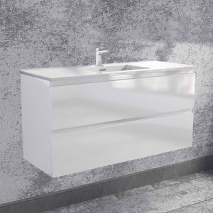 Mueble de Baño Albany 2 Cajones White Glossy 1190x450x600 mm
