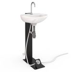 Baños-Pedestal-Estacion-Lavado-con-Lavamanos-Pedal-y-Grifo-Blanco-sin-Contacto