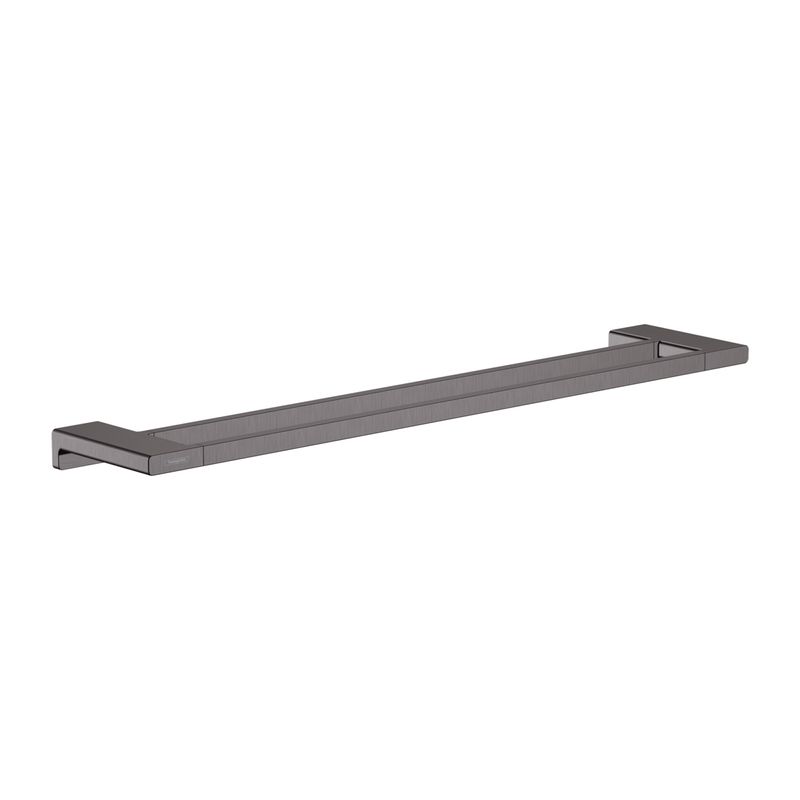 Baños-Toallero-Doble-Barra-Cromo-Negro-Cepillado-60cm
