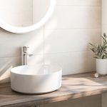 Baños-Lavamanos-Inspira-Round-Redondo-Sobre-Cubierta-con-Desague-Blanco