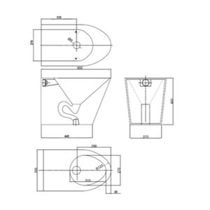 Vaso Steel Piso Para Fluxor Empotrado Acero Inoxidable