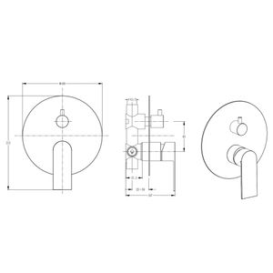 Mezclador Tina Stellar Empotrado 2 Vías Brushed