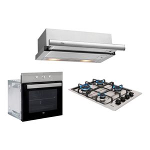 Kit Horno HS-445 + Encimera HLX-540 BUT + Campana TL 6310 Inox