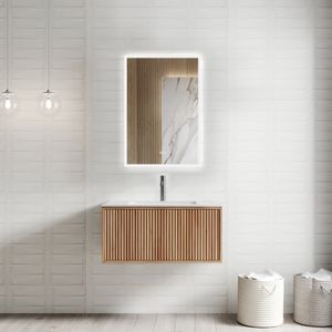 Mueble de Baño Hudson 1 Cajón Natural Ash con Lavamanos 800 mm