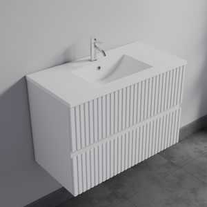 Mueble de Baño Amelia con Lavamanos Matte Pearls White 900x600x455 mm