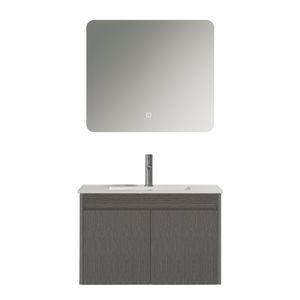 Mueble de Baño Nepal 2 Puertas con Lavamanos Armado Dark Grey 800 mm