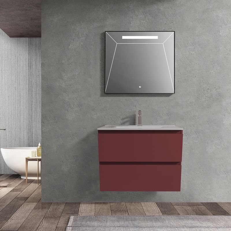 Baños-Mueble-de-Baño-Delfos-Color-dos-Cajones-con-Lavamanos-Terracota-800-mm
