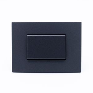Placa Armada Interruptor S44 Carbón Teclón 9/12 125x45 mm