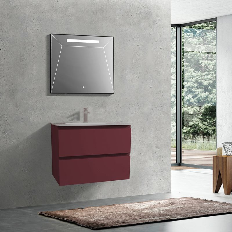 Baños-Mueble-de-Baño-Delfos-Color-dos-Cajones-con-Lavamanos-Terracota-800-mm