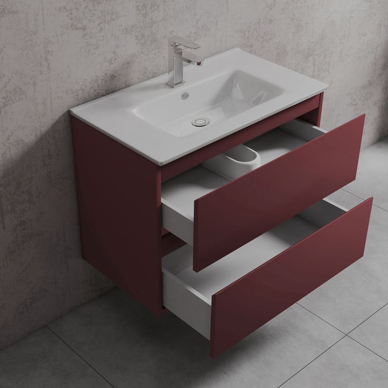 Baños-Mueble-de-Baño-Delfos-Color-dos-Cajones-con-Lavamanos-Terracota-800-mm
