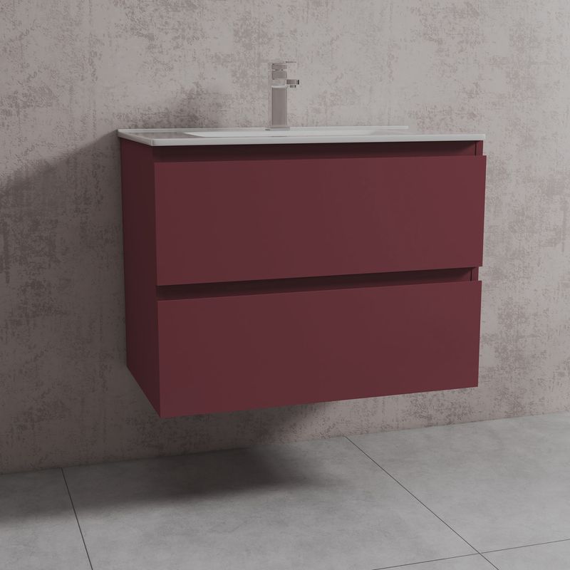 Baños-Mueble-de-Baño-Delfos-Color-dos-Cajones-con-Lavamanos-Terracota-800-mm