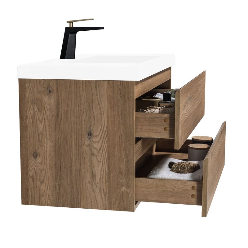 Baños-Mueble-De-Baño-City-90-Cm-2-Cajones-Nutwood-con-Lavamanos