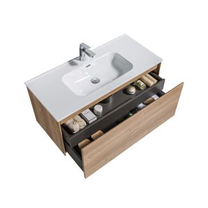 Mueble de Baño Box con Lavamanos y Desagüe Base Nutwood 1000x455x450 mm