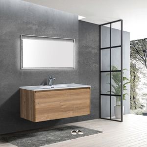 Mueble de Baño Box con Lavamanos y Desagüe Base Nutwood 1000x455x450 mm