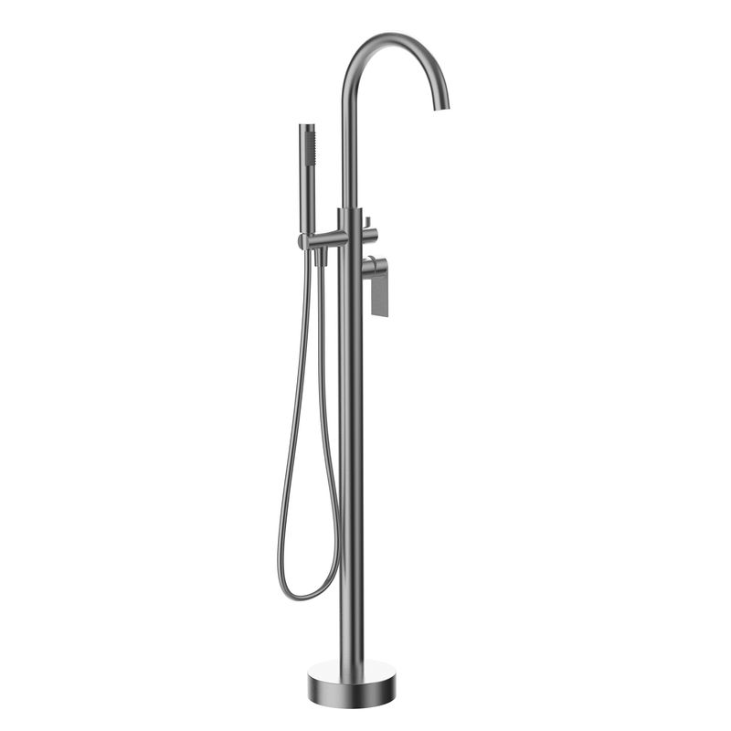 Baños-Griferia-Tina-Pie-Stellar-C-Ducha-Fono-Flexible-Soporte-Brushed