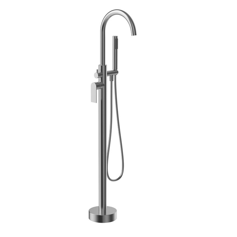 Baños-Griferia-Tina-Pie-Stellar-C-Ducha-Fono-Flexible-Soporte-Brushed