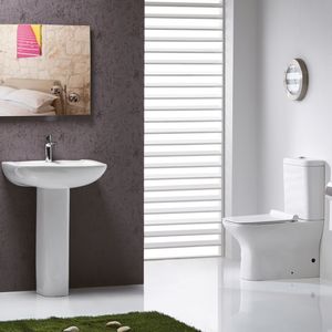 WC Berlin a Piso 300 mm Doble Descarga con Asiento Blanco