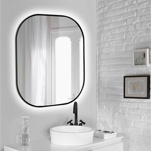 Espejo Sharon Borde Negro mate 700x800 mm con Led
