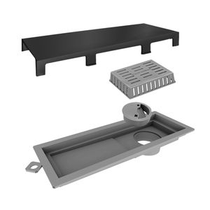 Desagüe Tiny Tipo Canaleta con Tapa Lisa Negro Mate
