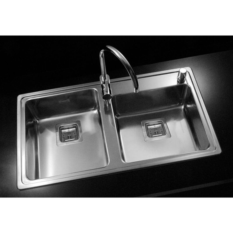 Cocina-Lavaplatos-Doble-Quadra-Q085A-Rectangular-con-Rebalse-Cromado