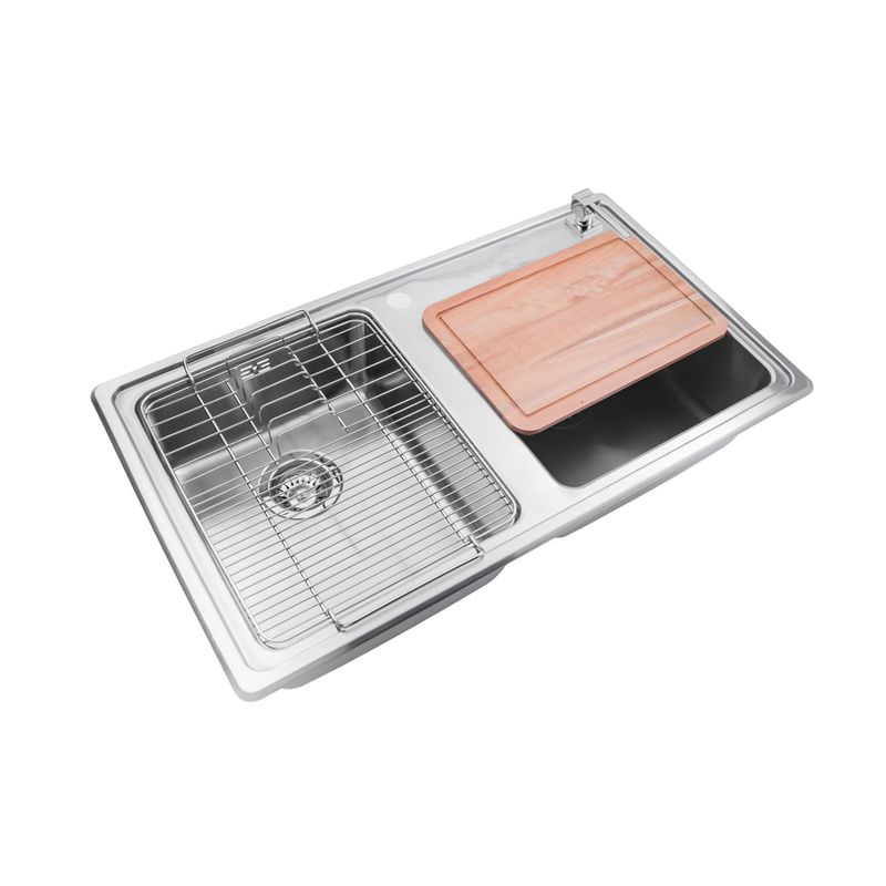 Cocina-Lavaplatos-Doble-Quadra-Q085A-Rectangular-con-Rebalse-Cromado