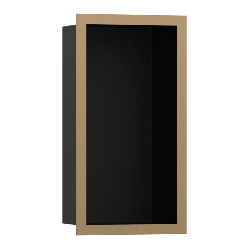 Baños-Repisa-Cubo-Empotrable-Xtrastoris-Negro-Mate-Con-Borde-Brushed-Bronze