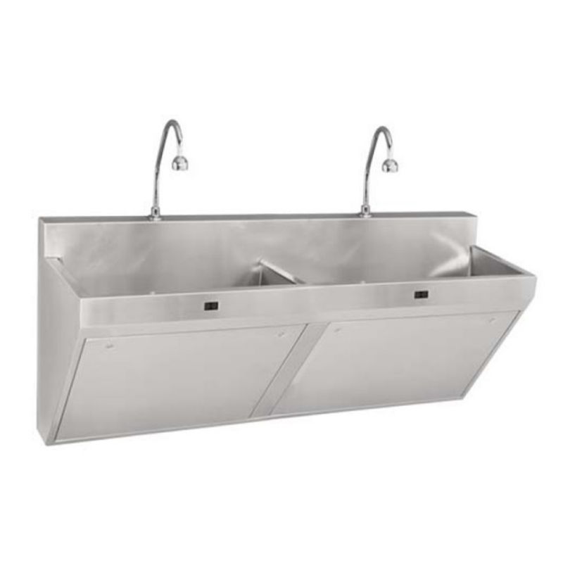 Cocina-Fregadero-Doble-con-Griferia-Optica-Sensor-Infrarrojo-sin-Transformador-con-desague-y-Fijaciones-Satinado