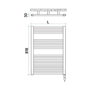 Calefactor Ares Electrico Negro Mate 818X500X30 mm