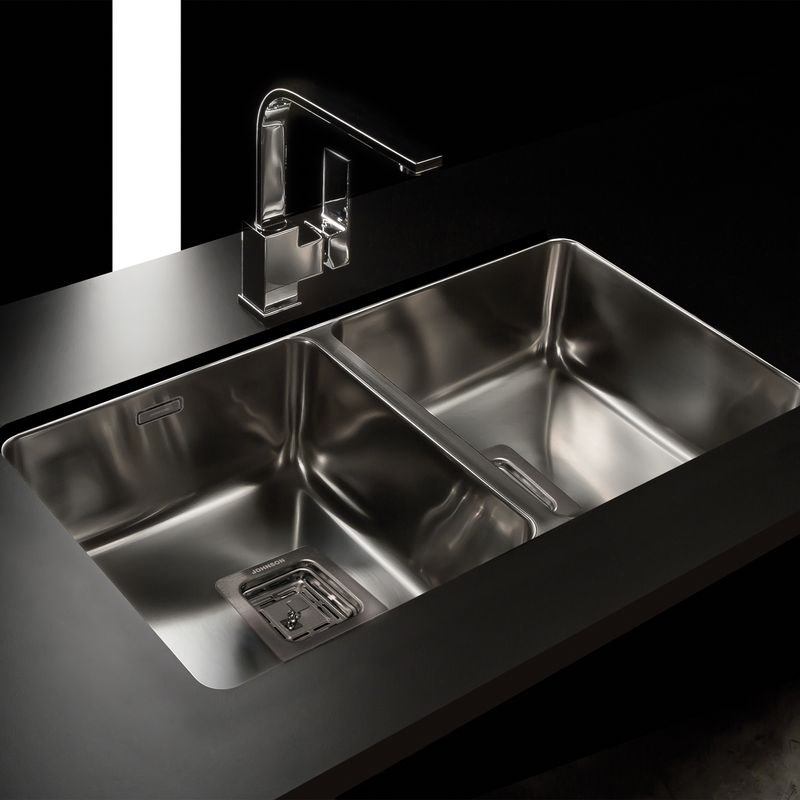 Cocina-Lavaplatos-Doble-Q76-Rectangular-Bajo-Cubierta-con-Rebalse-Cromado