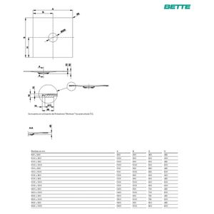 Receptáculo BetteAir de Acero Vitrificado Blanco 1400x900x20 mm