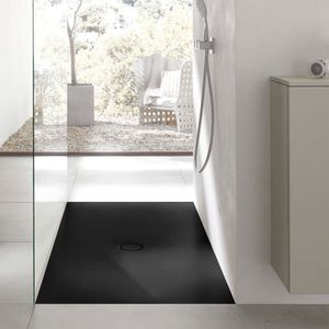 Receptáculo Vitrificado con Soporte BetteFloor Negro Mate 1300x800x35mm