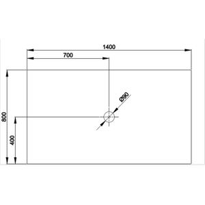 Receptaculo Bette Floor 140X80 Grafito Con Soporte T1