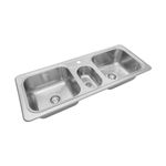 Cocina-Lavaplatos-Triple-Hydra-J107-Sobre-y-Bajo-Cubierta-con-Rebalse-Cromado