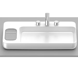 Lavamanos Infinity Sobre Encimera 800x420 mm con Desagüe Blanco