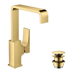 Griferia Lavamanos Metropol 23 Cm con Desagüe 32511990 Polished Gold