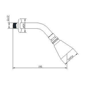 Ducha Universal con Brazo y Flange ABS Cromo OP 2