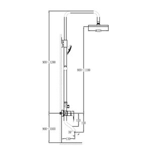 Columna de Tina Urban Antique Bronze 2200 mm