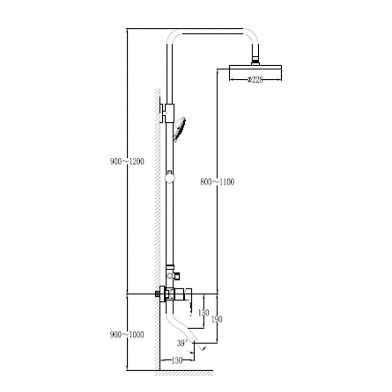 Baños-Columna-de-Tina-Urban-Antique-Bronze-2200-mm