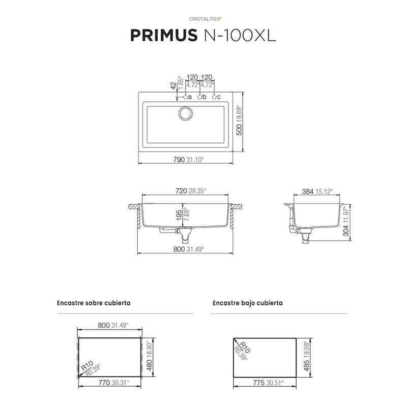 Cocina-Lavaplatos-Schock-Primus-N-100-Xl-Onyx