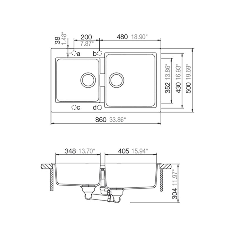 Cocina-Lavaplatos-Schock-Primus-N-200-Alpina