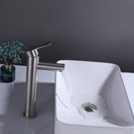 Baños-Griferia-Lavamanos-New-home-Alta-24-cm-S-Desague-Brushed