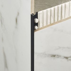 Perfil L Novosuelo Aluminio Touch Negro Mate 10x2500 mm