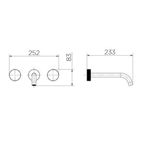 Griferia Lavamanos Mix Muro 23 Cm Bimando Brushed Graphite