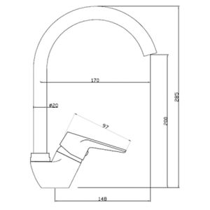 Grifería Cocina Concept 1 Jet Negro Mate