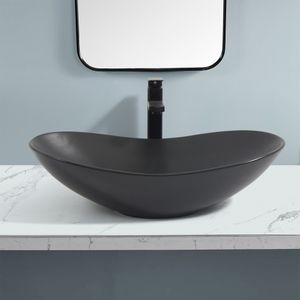 Lavamanos Cloud Negro 62x36 cm con desagüe