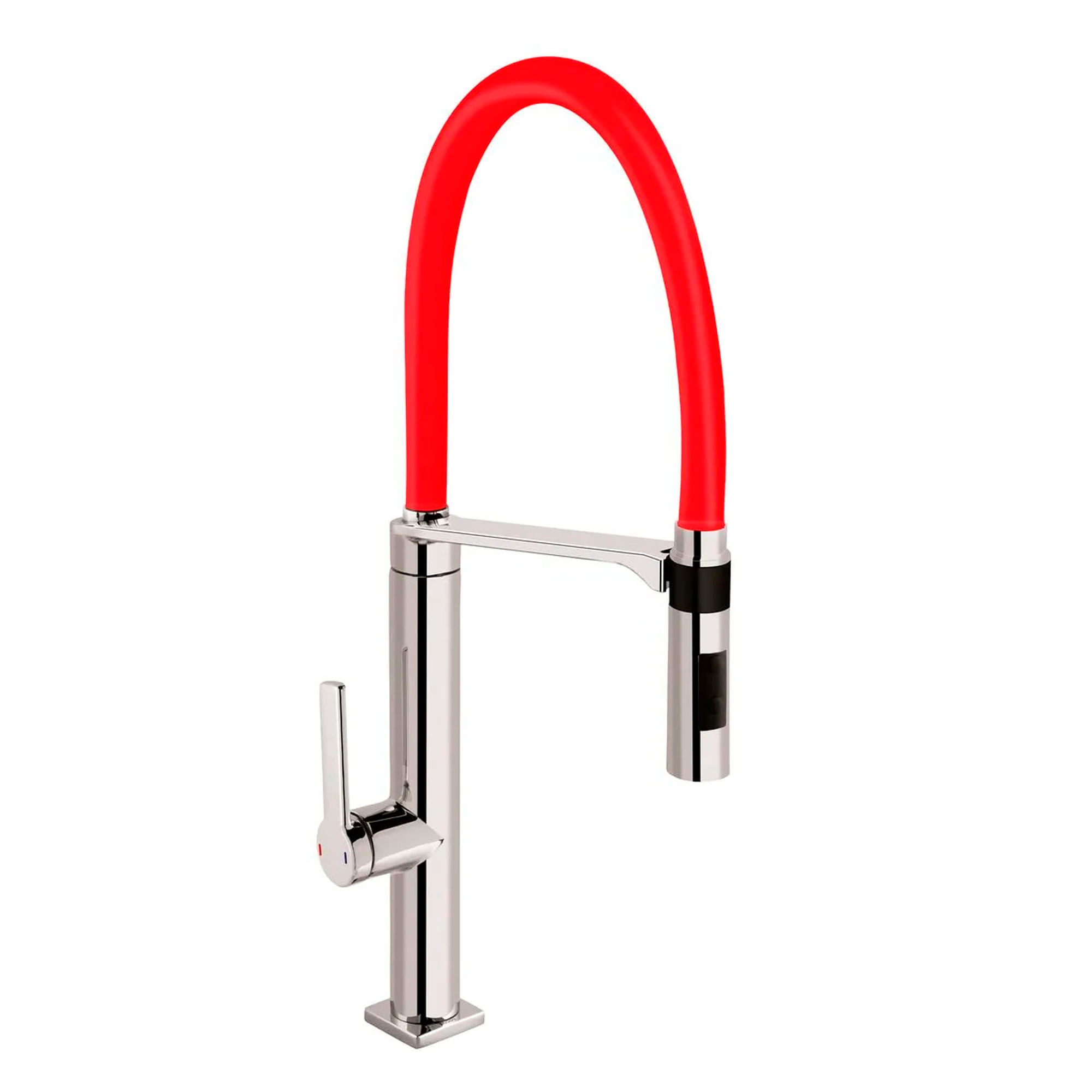 Grifería Cocina Doc Extraíble Caño Flexible 2 Jet 695779 Rojo